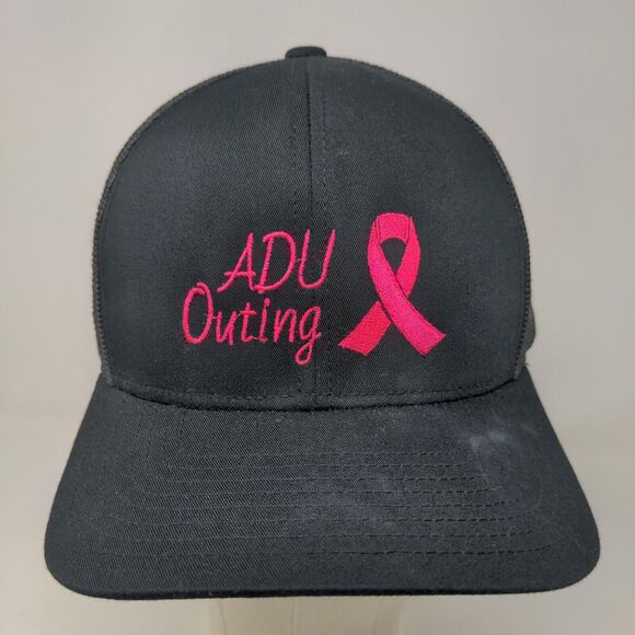 Pacific Headwear Men's Snapback Mesh Back Hat Black Embroidered ADU Outing Logo - Picture 2 of 8